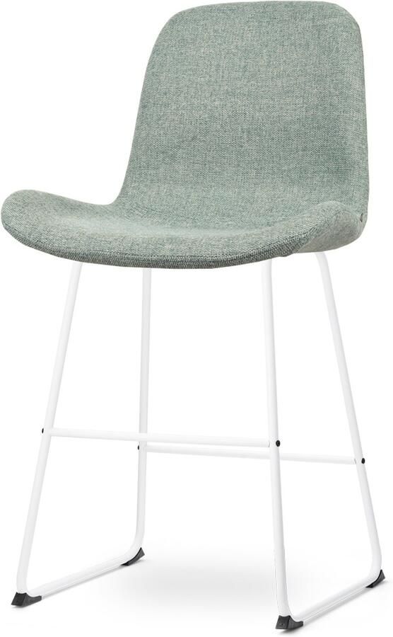 Nolon Nino-Fé barkruk zacht groen wit onderstel 65 cm stof kookeiland barkruk met rugleuning