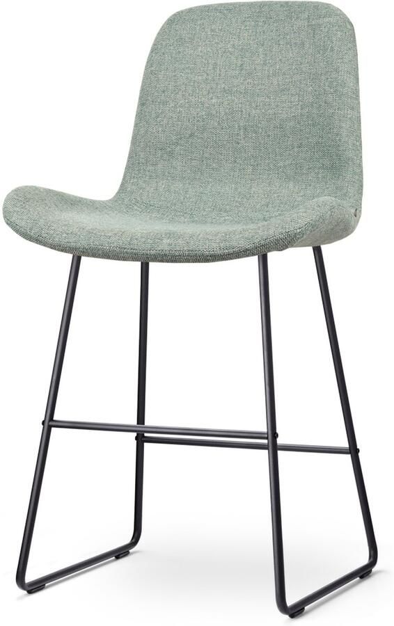 Nolon Nino-Fé Barkruk Zacht Groen Zwart Onderstel 65 cm Stof Kookeiland Barkruk met Rugleuning