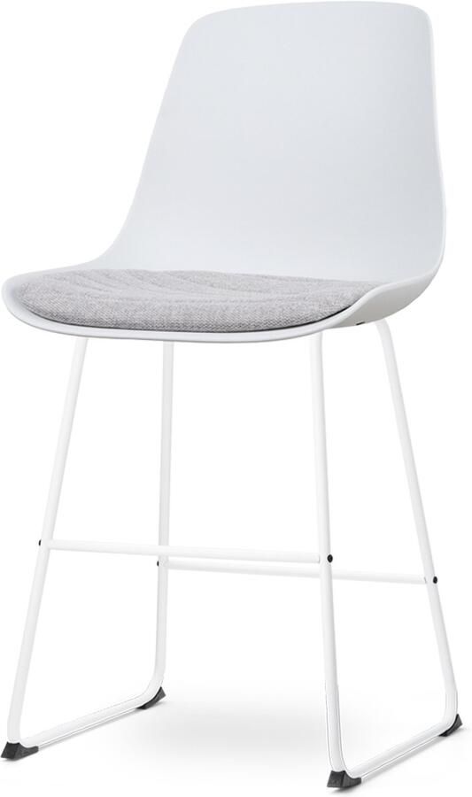 Nolon Nino-Liv Barkruk Wit met Grijs Zitkussen Wit Onderstel 65 cm Kookeiland Barkruk met Rugleuning - Foto 2