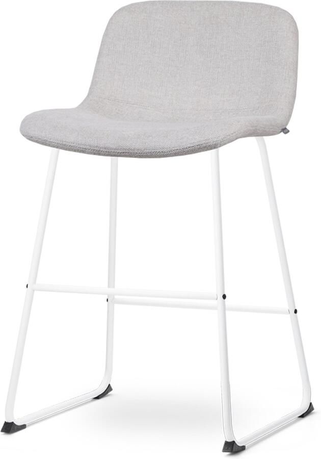 Nolon Nino-Mats Barkruk Beige Wit Onderstel Zithoogte 65 cm Stof Voor Kookeiland