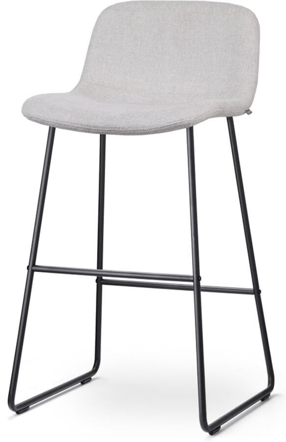 Nolon Nino-Mats Barkruk Beige Zwart Onderstel Zithoogte 75 cm Stof Keuken