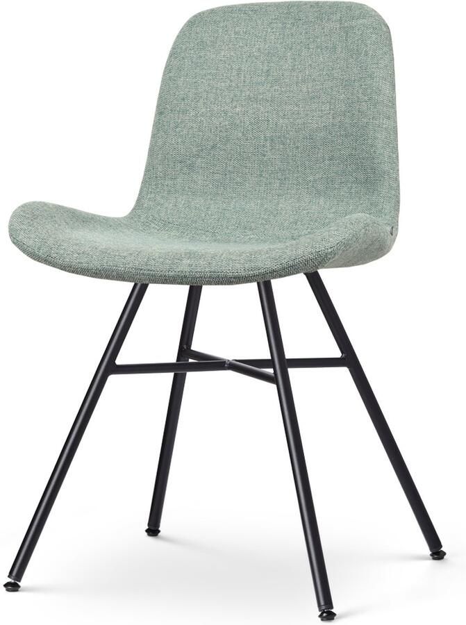 Nolon Noa-Fé Eetkamerstoel Zacht Groen Stof Zwart Onderstel Modern