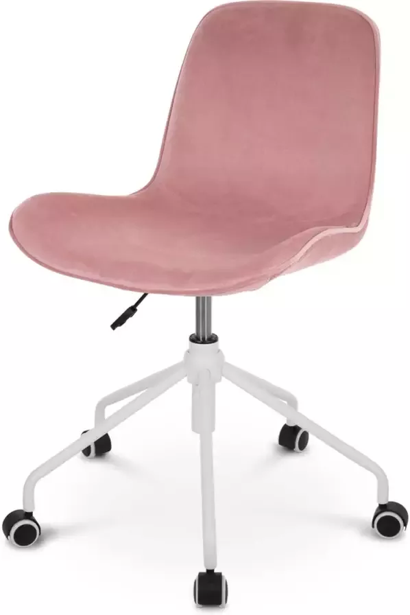 Nolon Nout bureaustoel velvet dusty pink wit onderstel