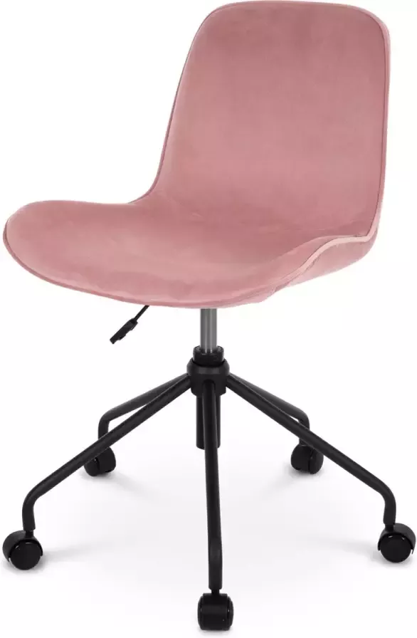Nolon Nout bureaustoel velvet dusty pink zwart onderstel - Foto 1