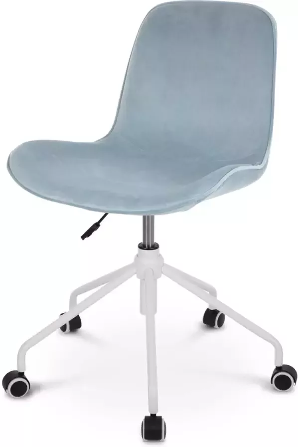 Nolon Nout-Fé bureaustoel velvet blauw wit onderstel