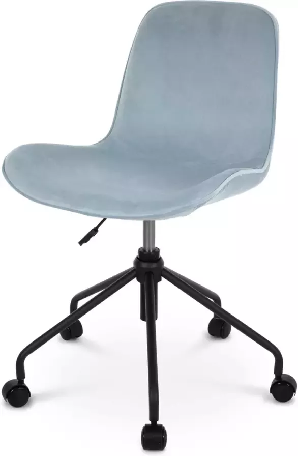 Nolon Nout-Fé bureaustoel velvet blauw zwart onderstel
