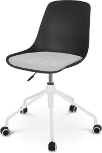 Nolon Nout-Liv bureaustoel zwart met lichtgrijs zitkussen wit onderstel