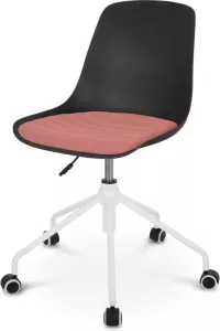 Nolon Nout-Liv bureaustoel zwart met terracotta rood zitkussen wit onderstel