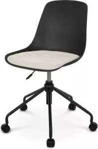 Nolon Nout-Liv bureaustoel zwart met beige zitkussen zwart onderstel