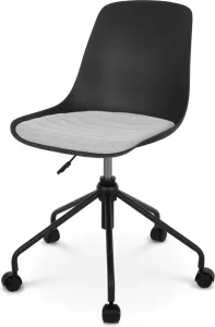 Nolon Nout-Liv bureaustoel zwart met lichtgrijs zitkussen zwart onderstel