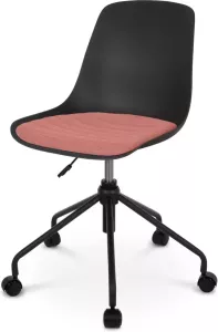 Nolon Nout-Liv bureaustoel zwart met terracotta rood zitkussen zwart onderstel