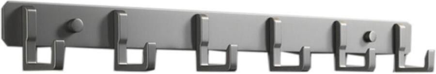 Non Merk Kapstok RVS 6 haaks 39 cm Mat Zwart Wandkapstok Hangende Design Muurkapstok Handdoekrek