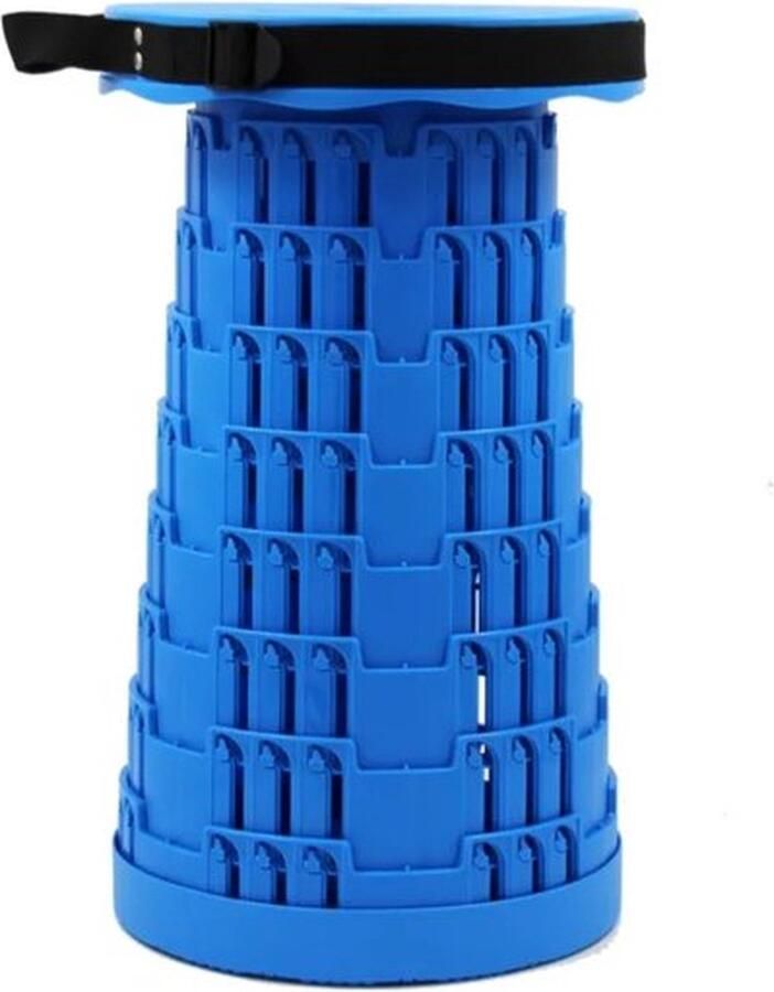 Non Opvouwbare Campingkruk Telescoop kruk opvouwbaar kruk Lichtgewicht Festival Stoel Draagbare en Verstelbare Klapkruk voor Outdoor & Reizen Tot 44 cm Blauw