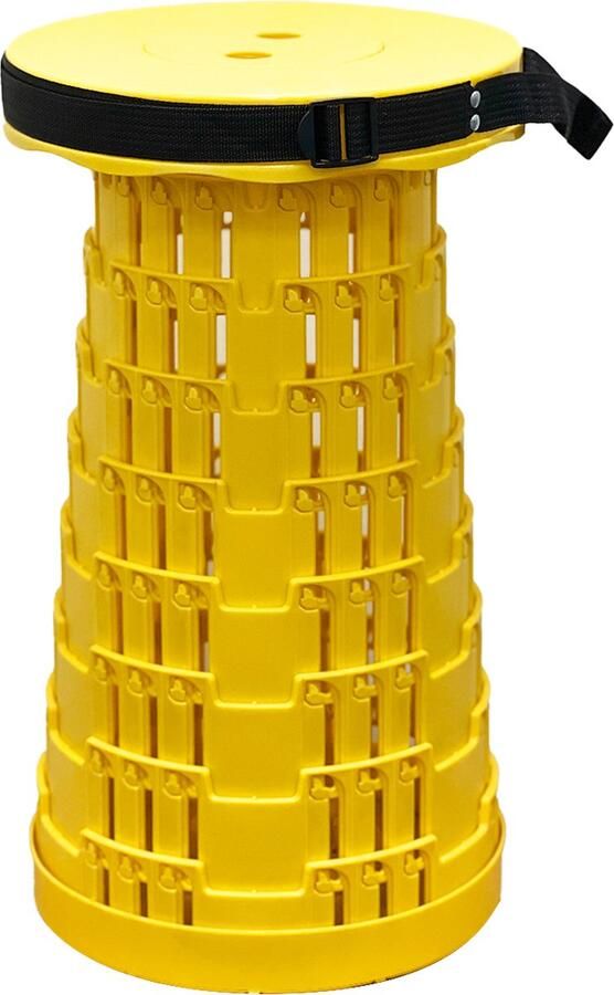 Non Opvouwbare Campingkruk Telescoop kruk opvouwbaar kruk Lichtgewicht Festival Stoel Draagbare en Verstelbare Klapkruk voor Outdoor & Reizen Tot 44 cm Geel