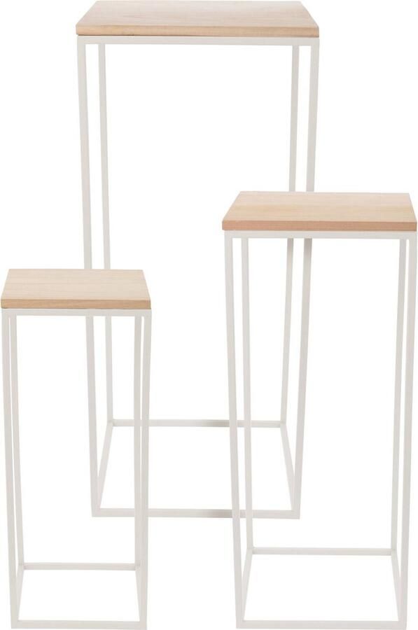 None Set van salontafels met houten blad 3 stuks