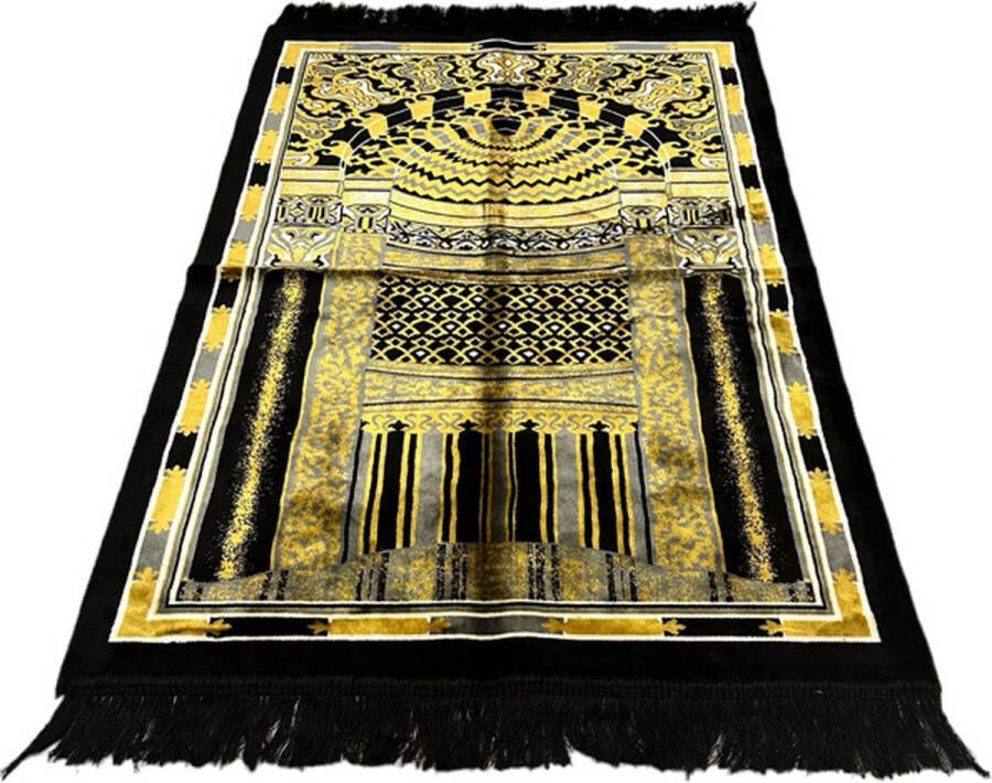 NOORGIFT Baddal Deluxe Gebedskleed Mihrab Motief Zwart