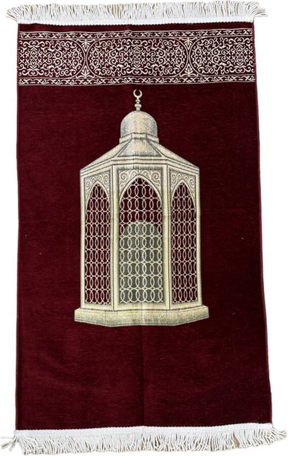 NOORGIFT Premium Gebedskleed Station of Ibrahim Bordeaux