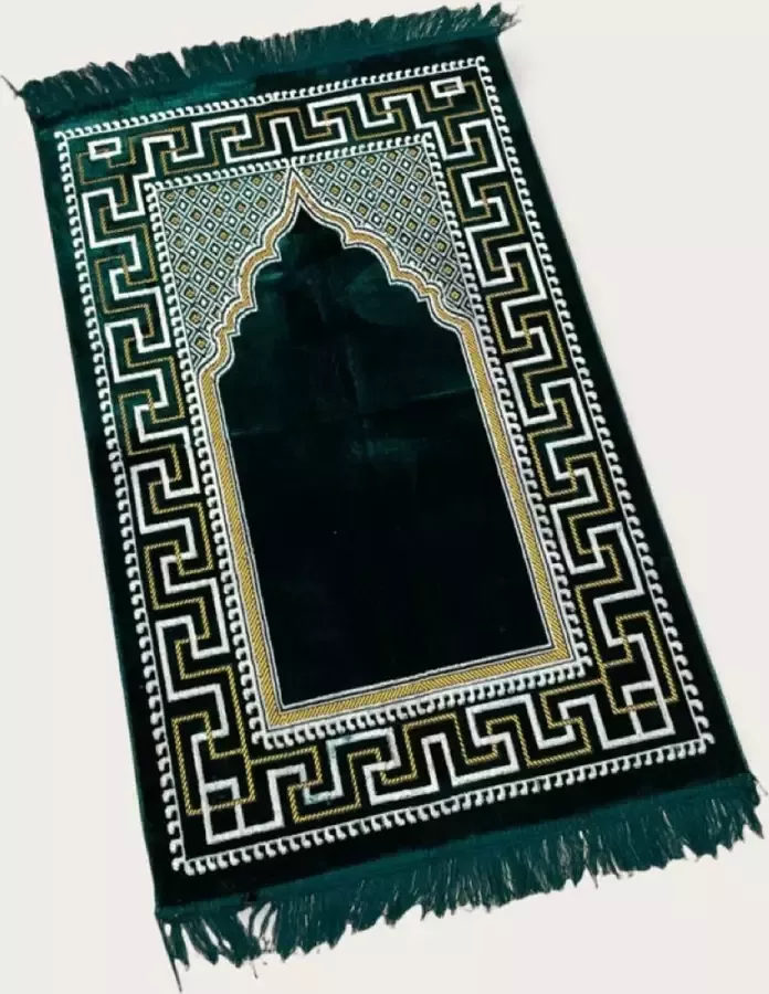 Noorgifts Gebedskleed Mihrab Motief Groen - Foto 2