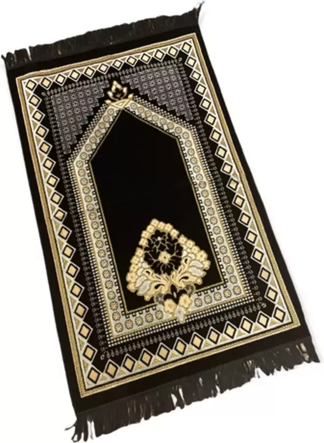 Noorgifts Gebedskleed Mihrab Motief Zwart - Foto 2