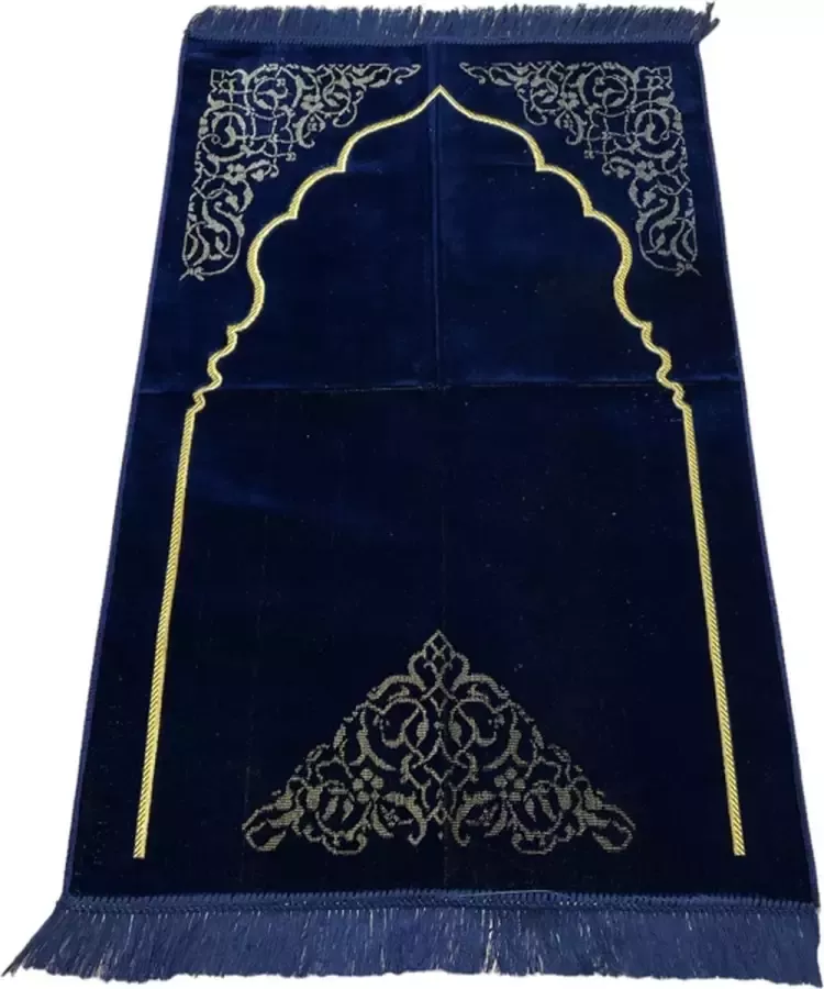 Noorgifts Gebedskleed Rond Mihrab Motief blauw