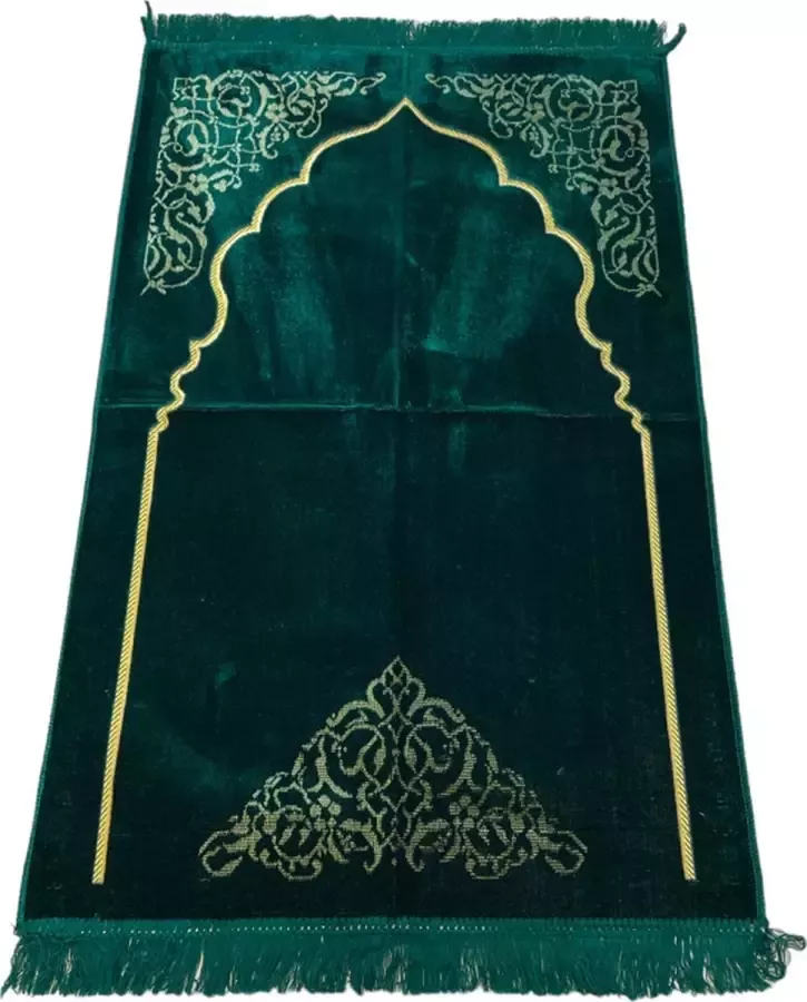 Noorgifts Gebedskleed Rond Mihrab Motief Groen
