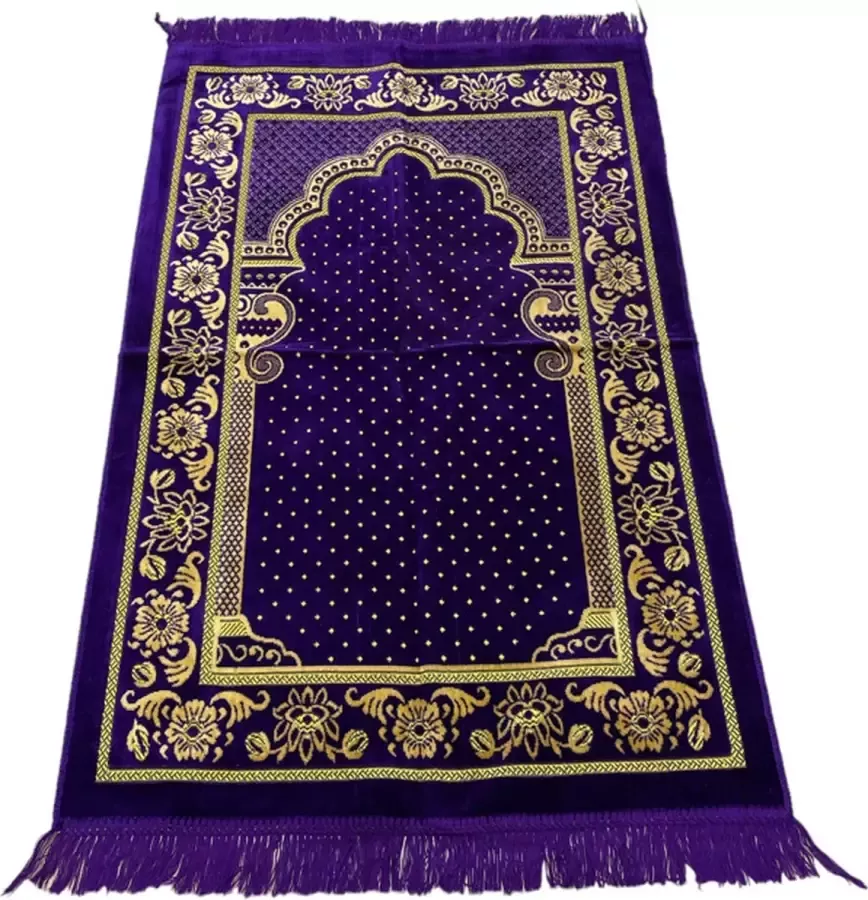 Noorgifts Gebedskleed Rond Mihrab Motief Paars