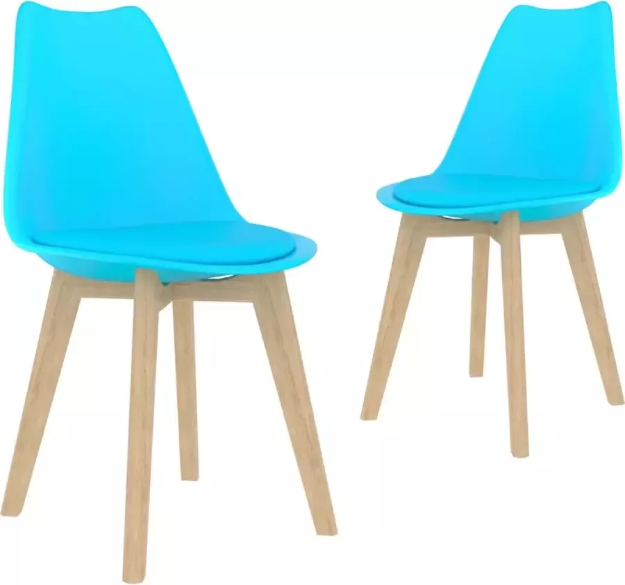 Nord Blanc 2 Moderne kunststof eetkamerstoelen stoelen met zachte lederen zitting blauw blue ergonomische kuipstoelen Palerma Design ergonomisch stoel zetel zacht leer woonkamerstoelen zitting stevig Scandinavisch set van 2 stuks