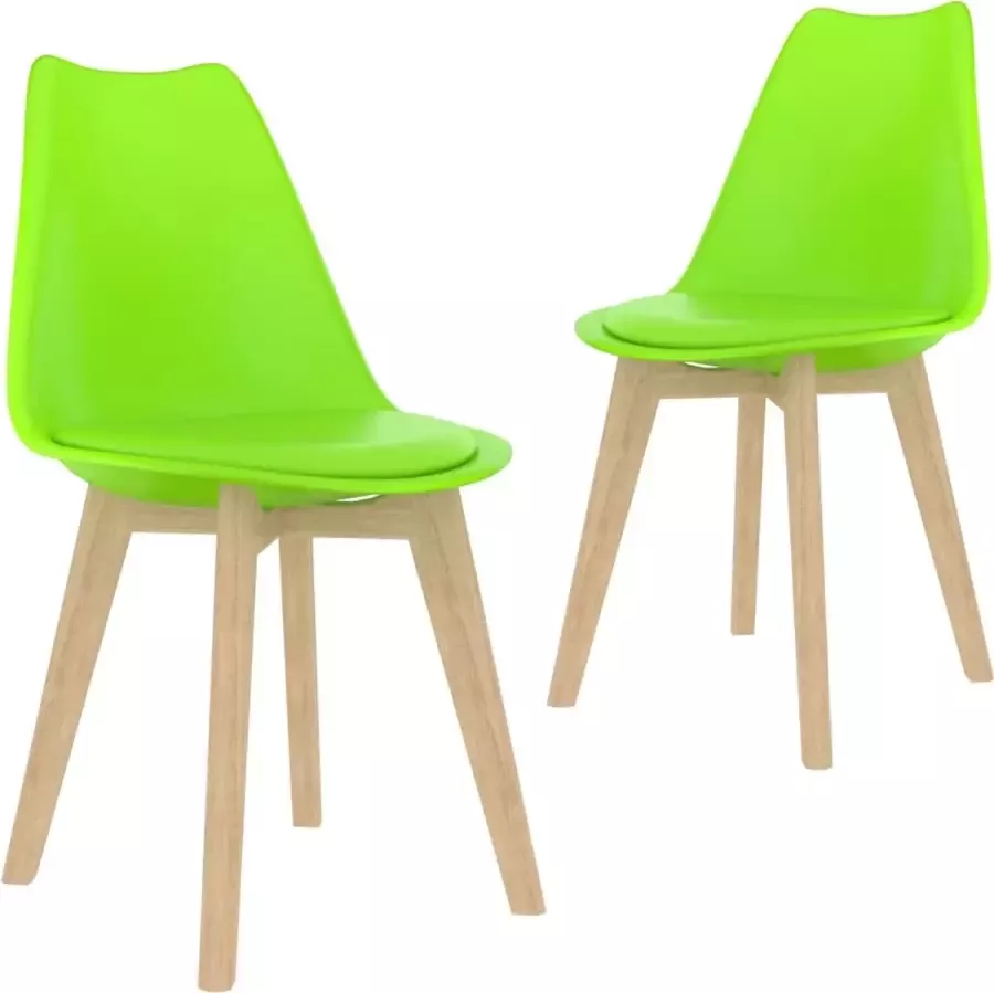 Nord Blanc 2 Moderne kunststof eetkamerstoelen stoelen met zachte lederen zitting groen green ergonomische kuipstoelen Palerma Design ergonomisch stoel zetel zacht leer woonkamerstoelen zitting stevig Scandinavisch set van 2 stuks