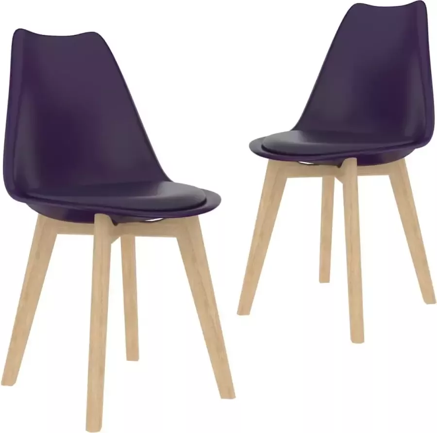 Nord Blanc 2 Moderne kunststof eetkamerstoelen stoelen met zachte lederen zitting lila paars purple ergonomische kuipstoelen Palerma Design ergonomisch stoel zetel zacht leer woonkamerstoelen zitting Scandinavisch set van 2 stuks