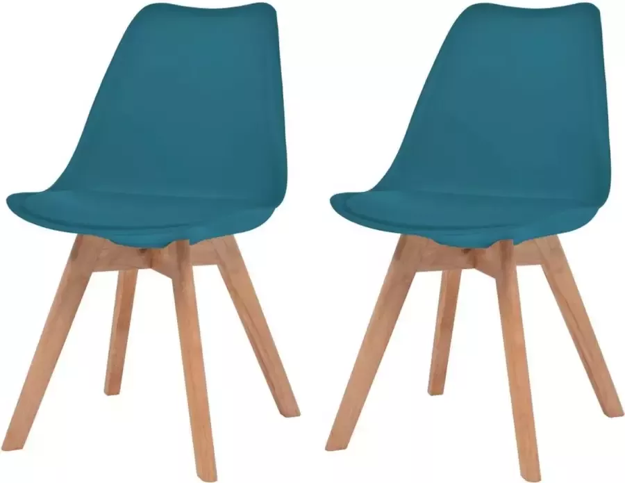 Nord Blanc 2 Moderne kunststof eetkamerstoelen stoelen met zachte lederen zitting turkoois turquoise ergonomische kuipstoelen Palerma Design ergonomisch stoel zetel zacht leer woonkamerstoelen zitting Scandinavisch set van 2 stuks