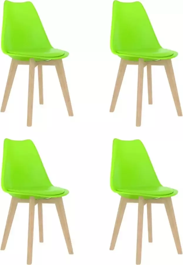 Nord Blanc 4 Moderne kunststof eetkamerstoelen stoelen met zachte lederen zitting groen green ergonomische kuipstoelen Palerma Design ergonomisch stoel zetel zacht leer woonkamerstoelen zitting stevig Scandinavisch set van 4 stuks