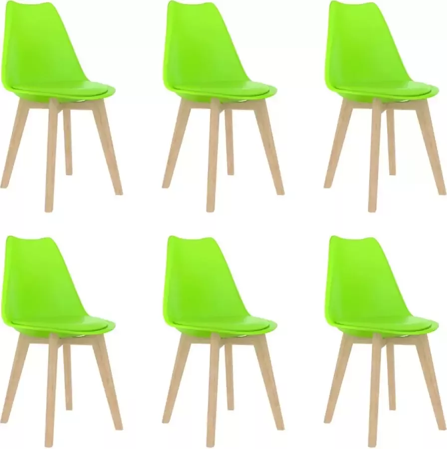 Nord Blanc 6 Moderne kunststof eetkamerstoelen stoelen met zachte lederen zitting groen green ergonomische kuipstoelen Palerma Design ergonomisch stoel zetel zacht leer woonkamerstoelen zitting stevig Scandinavisch set van 6 stuks