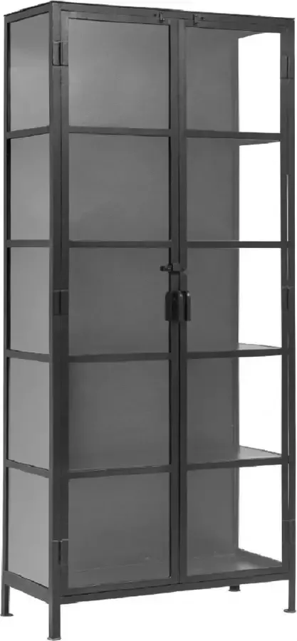 Nordal Black cabinet 2 doors iron glass Kast metaal 2-deurs Metaal glas