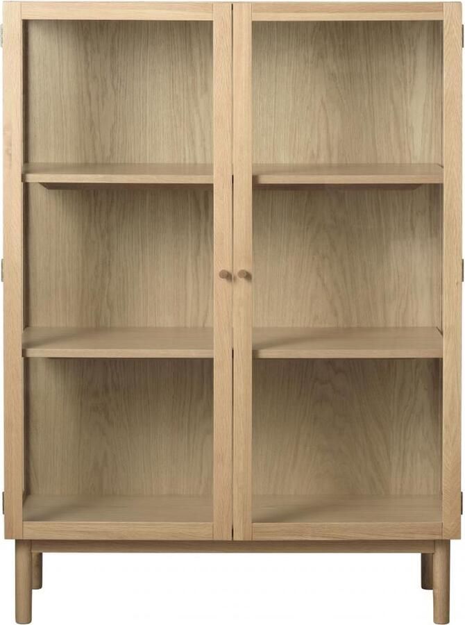 Nordic Home Alrik eiken vitrinekast 140 cm naturel