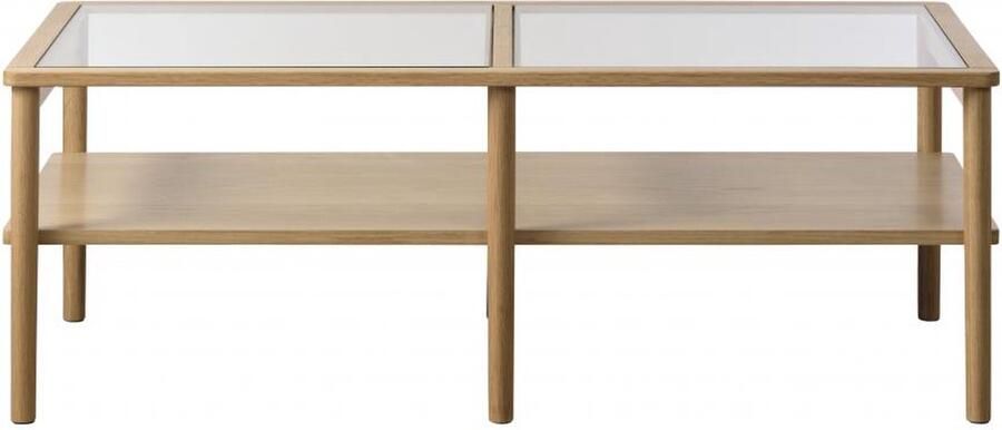 Nordic Home Alrik glazen salontafel 60 x 120 cm naturel
