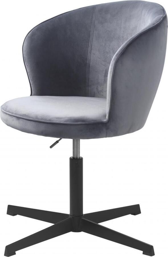 Nordic Home Arvid bureau armstoel velvet grijs