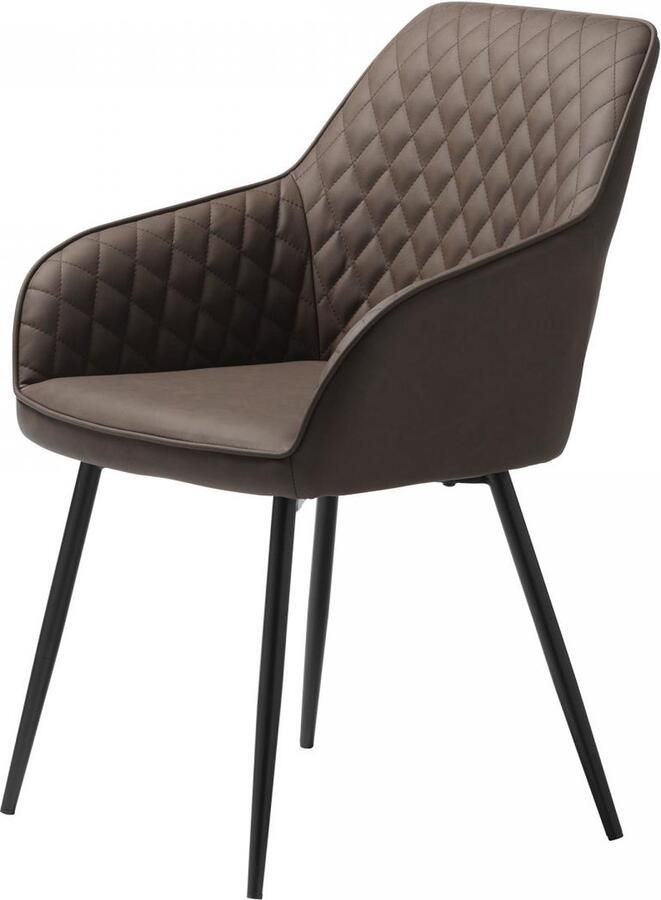 Nordic Home Bernt armstoel velvet donkerbruin