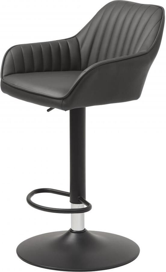 Nordic Home Erik draaibare barstoel pu leer donkergrijs