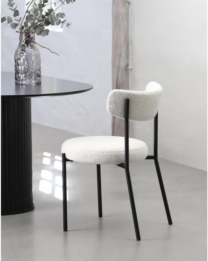 Nordic Home Frej eetkamerstoel teddy wit