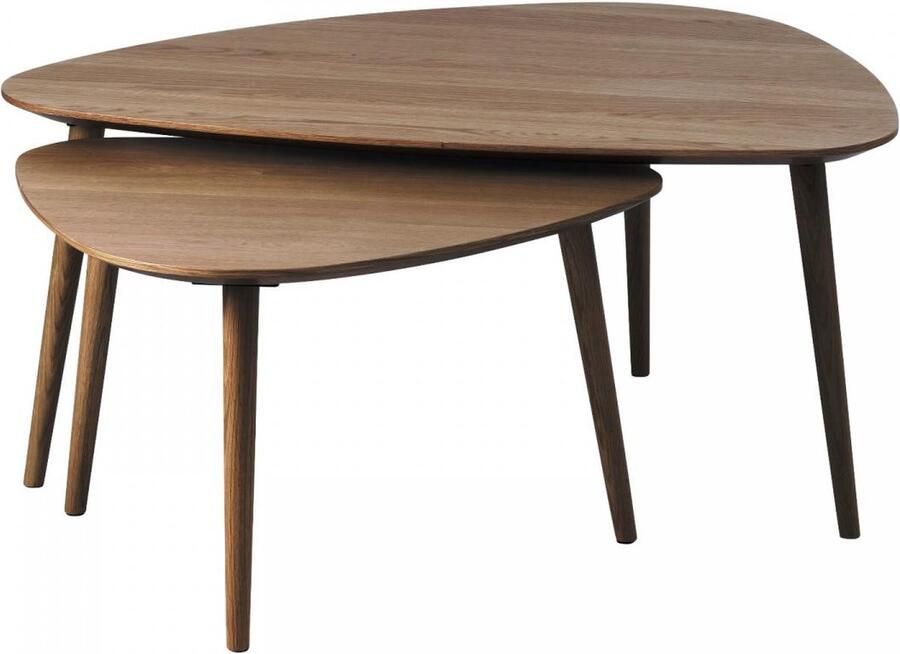 Nordic Home Heidi organische salontafels set van 2 bruin