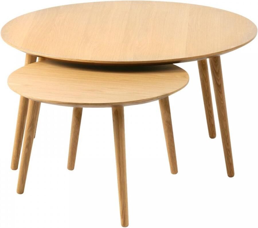Nordic Home Heidi ronde salontafels set van 2 naturel