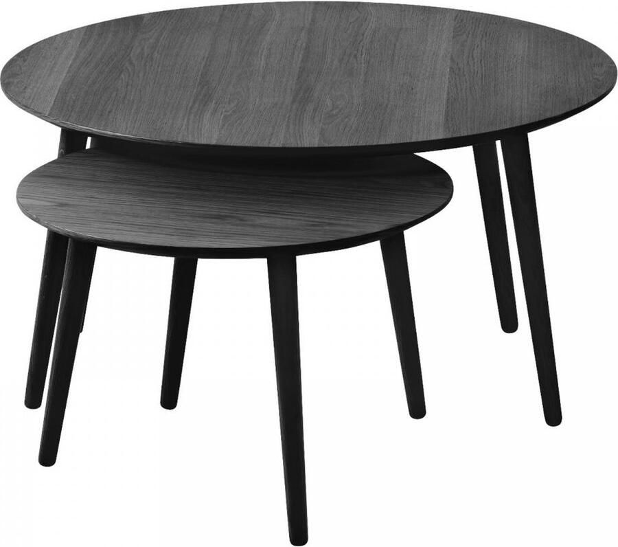 Nordic Home Heidi ronde salontafels set van 2 zwart