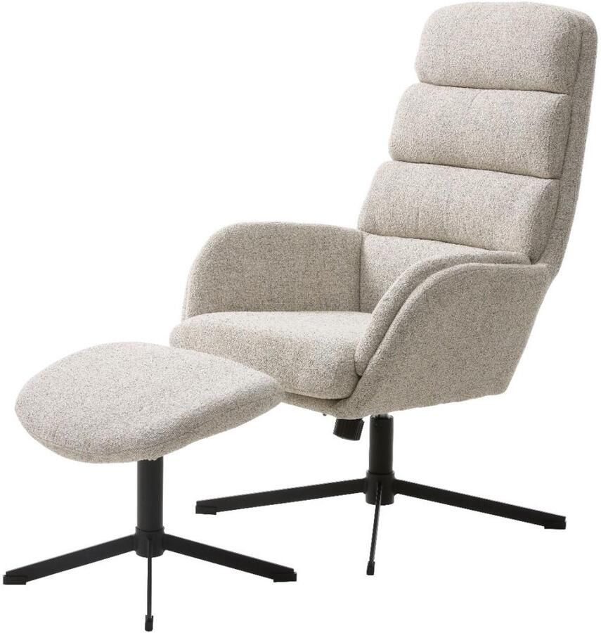 Nordic Home Khan fauteuil met voetensteun off white