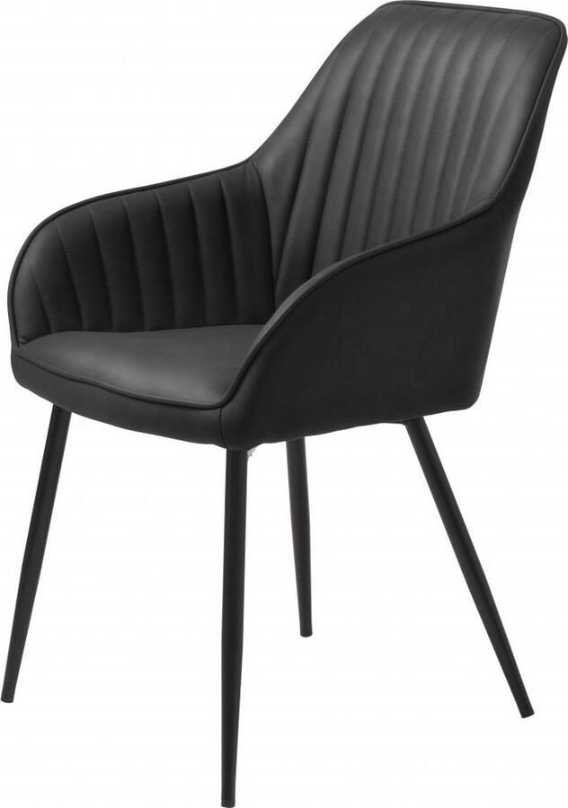 Nordic Home Kjell armstoel pu leer zwart