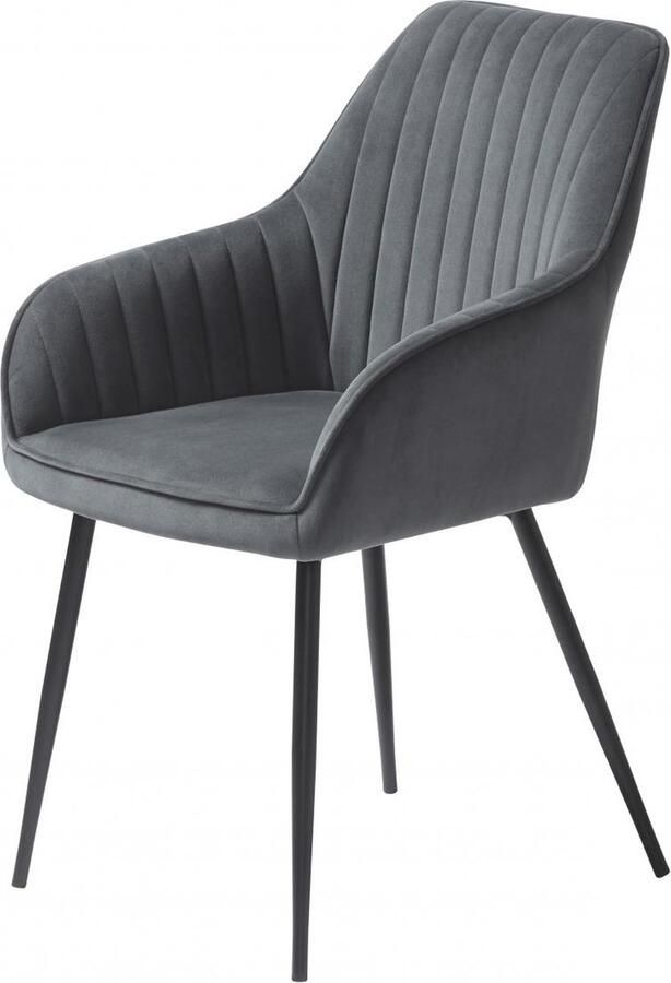 Nordic Home Kjell armstoel velvet grijs