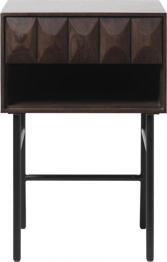 Nordic Home Magnus eiken nachtkastje 46 cm espresso