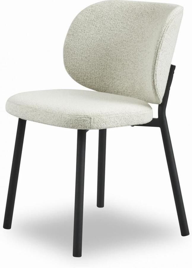 Nordic Home Milly eetkamerstoel bouclé wit