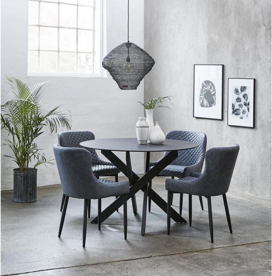Nordic Home Milly eetkamerstoel PU-leer grijs