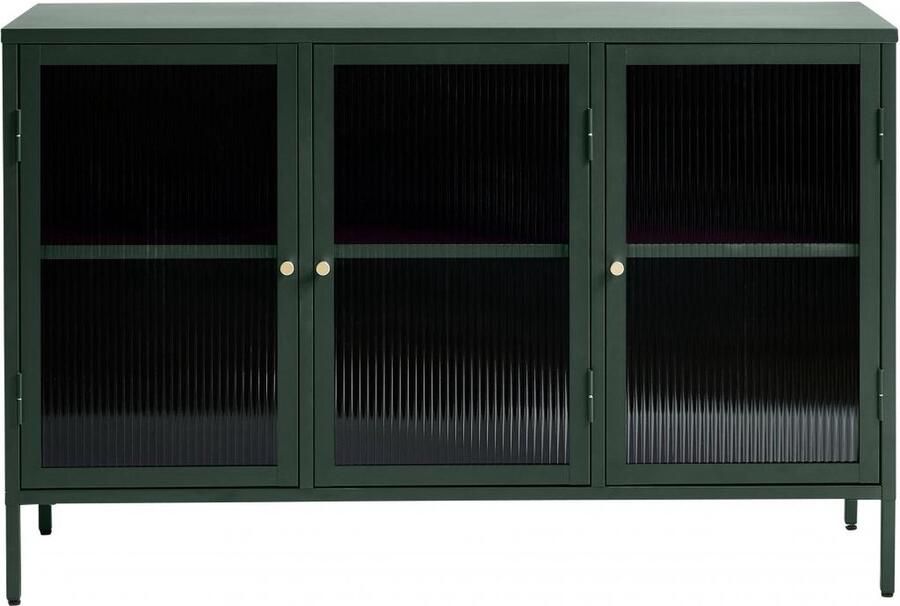 Nordic Home Olan glazen dressoir 130 cm groen