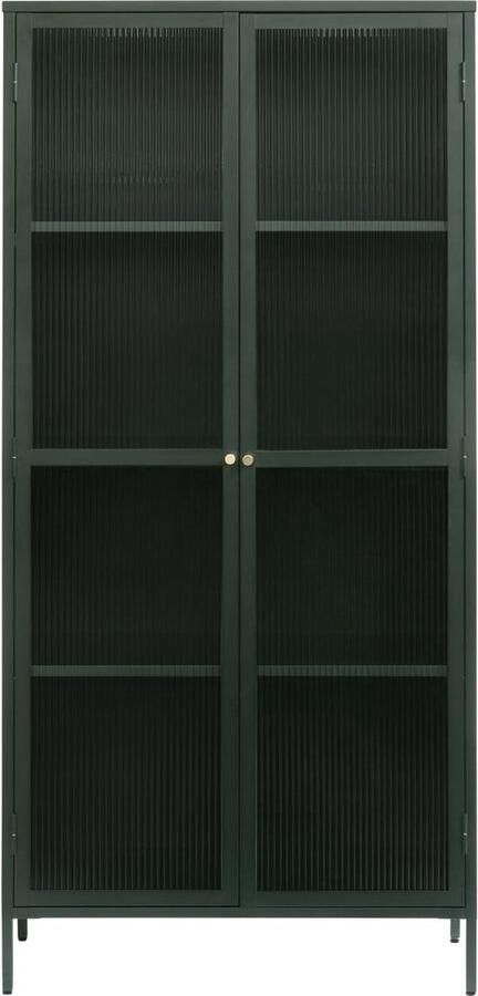 Nordic Home Olan glazen vitrinekast 190 cm groen